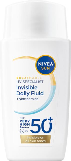 Līdzeklis iedeguma kopšanai sejai Nivea Sun Invisible Daily SPF50+, 40 ml
