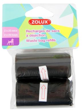 Maišeliai šunų ekskrementams Zolux Waste Bag Refills 474444, 40 vnt. juoda sp.