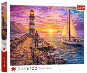 Puzle Trefl Lighthouse At Sunset, 34 cm x 48 cm, 500 gab., daudzkrāsaina