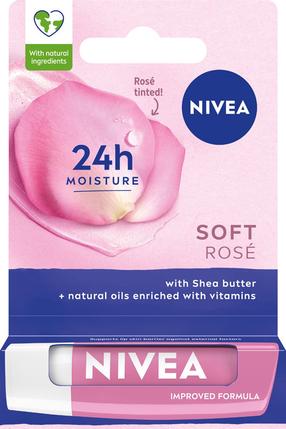 Lūpų balzamas Nivea Soft Rose, 4.8 g, soft rose