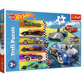 Dėlionė Trefl Hot Wheels 14362T, 40 cm x 60 cm, 24 vnt., įvairių spalvų