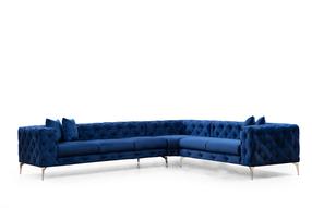 Stūra dīvāns Hanah Home Como 569HLN1316, zilimelns krās., kreisais, 310 x 270 cm x 73 cm