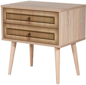 Naktinis staliukas Kalune Design Two 420, šviesiai ruda sp., 61 cm x 60 cm x 40 cm