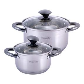 Puodų rinkinys Kamille 4925, Ø16 cm, 1.5 l, pilka sp.