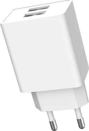 Зарядное устройство для телефона Denmen DC02, 2 x USB Type A, белый цв., 10.5 Вт