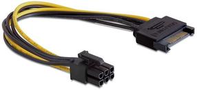 Laidas Delock SATA 15 Pin - 6 Pin PCI-E SATA 15-pin, PCI Express 6-pin, 0.21 m, geltona sp.