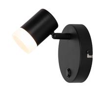 Šviestuvas sieninis Domoletti Wick LED21001-1R BLK, 3000 °K, 1 x 3.5 W, juoda sp. / juoda sp.
