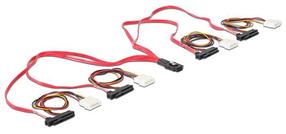 Vads Delock Mini SAS SFF-8087, 4 x SAS 29 pin SFF-8482 + Power, 0.5 m, balta krās.