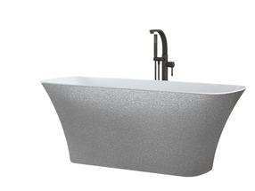 Vonia, laisvai pastatoma Besco Assos S-Line Glam, 160 cm x 70 cm x 59 cm, stačiakampis, sidabro sp.