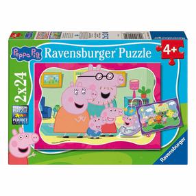 Puzle 2in1 Ravensburger Peppa Pig 12004184, 18 cm x 26 cm, 48 gab., daudzkrāsaina