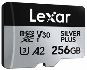 Atmiņas karte Lexar Professional Silver Plus LMSSIPL256G-BNANG, 256 GB, 205 Mb/s - 150 Mb/s