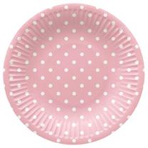 Vienkartinės lėkštės PAW Pink Dots, Ø 18 cm, 8 vnt.
