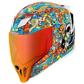 Mootorratta kiiver Icon Airflite REDOODL, M (57-58 cm), sinine v./oranž v.