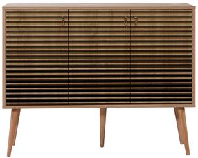 Komoda Kalune Design Mega 220, ąžuolo sp./juoda sp., 90 cm x 36 cm x 120 cm