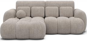 Kampinė sofa - lova Covelion Velvet Modullo 01, balta sp., kairinė, 167 x 260 cm x 105 cm