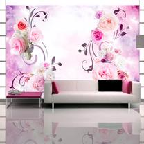 Fototapetas Artgeist Rose Variations - Bouquet Of Flowers On A Solid Background With A Sparkle Effect XXLNEW010657, 210 cm x 300 cm