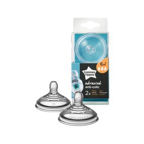 Пустышка для бутылочки Tommee Tippee Teat fast flow Anti-Colic, 6+ мес.