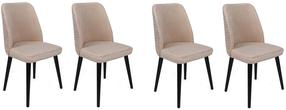 Набор стульев Kalune Design Tutku 306 V4 974NMB1610, матовый, черный цв./кремовый цв., 49 см x 50 см x 90 см, 4 шт.