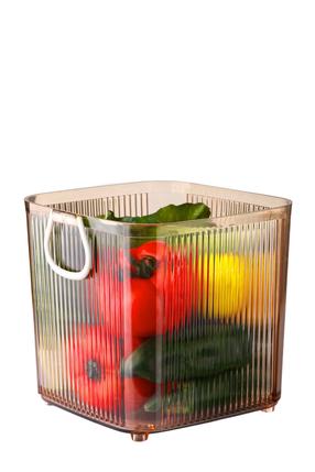 Продуктовая корзина Hermia EM-3099, пластик, 18 см x 18 см, желтый цв.