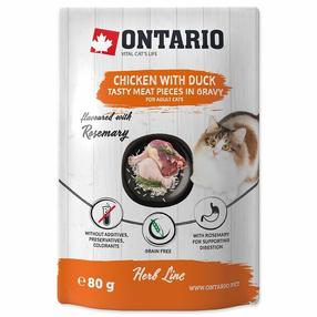 Šlapias kačių maistas Ontario Herb Line, vištiena/antiena, 0.08 kg