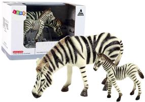 Figūrėlių rinkinys Lean Toys Animal Series Zebra with cub 12311, 2 vnt., balta sp./juoda sp.