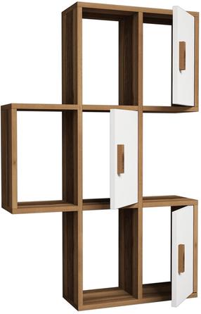 Sieninė lentyna Kalune Design Flora 845HCT1601, balta sp./riešuto sp., 112.6 cm x 20 cm x 50 cm