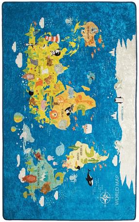 Paklājs Conceptum Hypnose World Map 876CHL1004, daudzkrāsaina, 160 cm x 100 cm