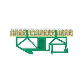 Įžeminimo kaladėlė Pawbol LZ, DIN, 15x16 mm², žalia sp.