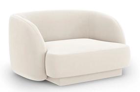 Tugitool Micadoni Home Miley Velvet, kreemjasvalge, 85 cm x 109 cm x 74 cm
