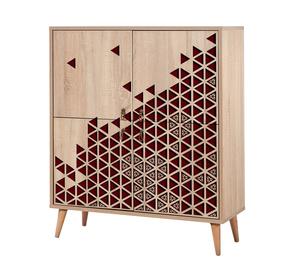 Spintelė Kalune Design Multilux 122, ruda sp./raudona sp., 36 cm x 95 cm x 111 cm