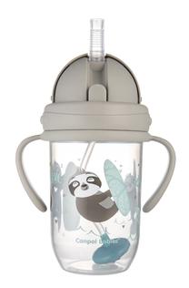 Vaikiška gertuvė Canpol Babies Non-Spill Cup Exotic Animals, 270 ml, 6+ mėn., plastikas/silikonas, pilka sp.