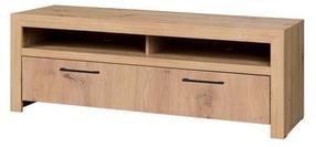 TV staliukas ADRK Janez, ąžuolo sp./juoda sp., 150 cm x 47 cm x 52 cm