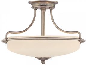 Šviestuvas lubų Elstead Lighting Griffin QZ-GRIFFIN-SFS-C, E27 x 60 W, balta sp. / sidabro sp., 42,2 x 42,2 cm