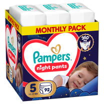 Sauskelnės nakčiai Pampers Night, 5 dydis, 11 - 17 kg, 92 vnt.