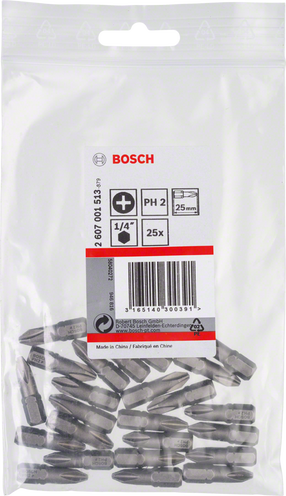 Kruvikeeraja otsikute komplekt Bosch 2607001513, PH2, 25 mm, 1/4"