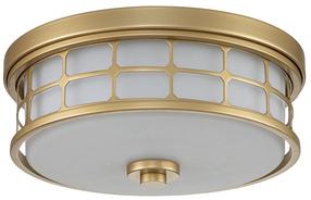 Šviestuvas lubų Elstead Lighting Guardian QZ-GUARDIAN-F-PNBR, E27, 2 x 60 W, balta sp. / aukso sp.