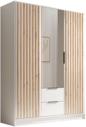 Шкаф ADRK Neri 150, коричневый цв./белый цв., 150 см x 51 см x 200 см, с зеркалом