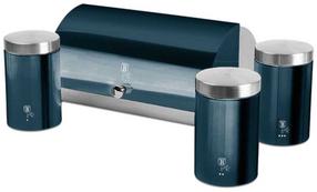 Maizes kaste un uzglabāšanas kārbu komplekts Berlinger Haus Metallic Line Aquamarine BH-6734, sudraba krās./tirkīza krās.