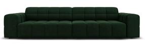 Sofa Micadoni Home Jennifer Velvet, tamsiai žalia sp., 244 x 102 cm x 70 cm