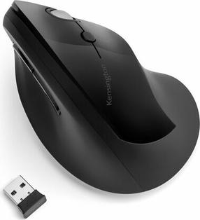 Bezvadu datora pele Kensington Pro Fit Ergo Vertical Wireless Mouse, melna krās.