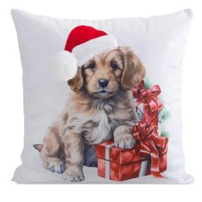 Kalėdinis dekoratyvinės pagalvėlės užvalkalas PSWA-329, balta/raudona, 45 cm x 45 cm