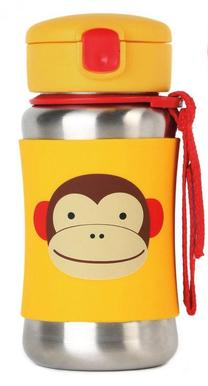 Vaikiška gertuvė Skip Hop Zoo Monkey, 350 ml, 1 m., 8.9 cm, nerūdijantysis plienas, geltona sp./nerūdijančiojo plieno sp.