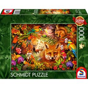 Пазл Schmidt Blossoms Fur And Feathers, 49.3 см x 69.3 см, 1000 шт., многоцветный
