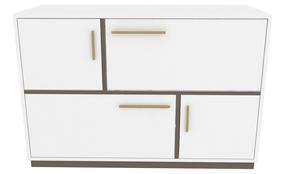 Komoda Kalune Design Mares 322RTC1506, balta sp./pilka sp., 81.6 cm x 120 cm x 45 cm