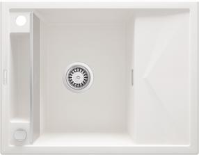 Virtuvinė plautuvė Deante Magnetic ZRM A11A, granitas, 64 cm x 50 cm x 21.9 cm, balta sp.