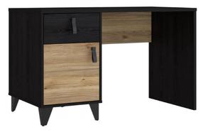 Rašomasis stalas su spintele Forte Lya LYAB211-M687, 120 cm x 60 cm, 73.4 cm, ąžuolo sp./juoda sp.