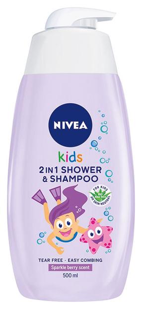 Детский гель для душа и шампунь Nivea Sparkle Berry 2in1, 500 мл