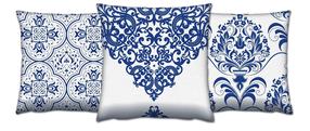 Dekoratyvinė pagalvėlė Mioli Decor Set, balta sp./įvairių spalvų/tamsiai mėlyna sp., 43 cm x 43 cm, 3 vnt.