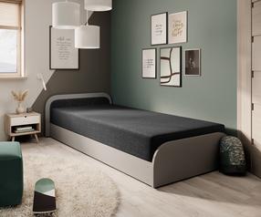 Gulta vienvietīga Parys Sawana 14 Left, 80 x 190 cm, melna krās., ar matraci