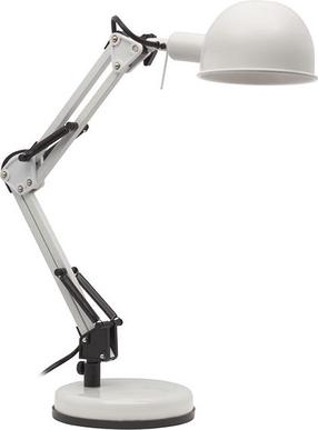 Darbo stalo šviestuvas Kanlux Pixa, E14, 40W, balta sp./balta sp.